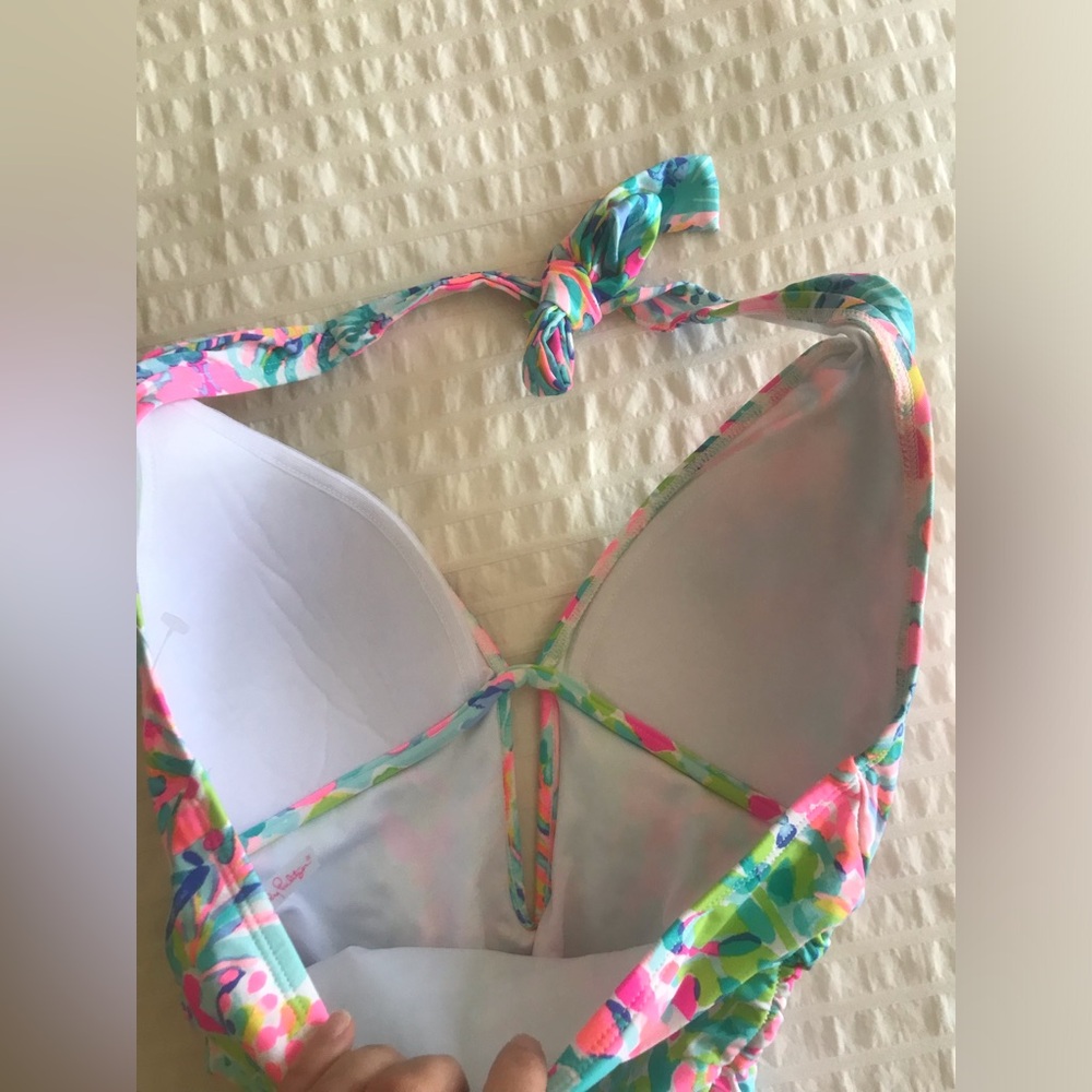 NWT Lilly Pulitzer Lanai Halter One-Piece swimsuit Catch The Wave Print Halter 2 - Picture 11 of 13